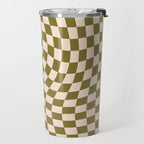 Check VI - Green Twist â Checkerboard Print Travel Mug Gallery Image 2