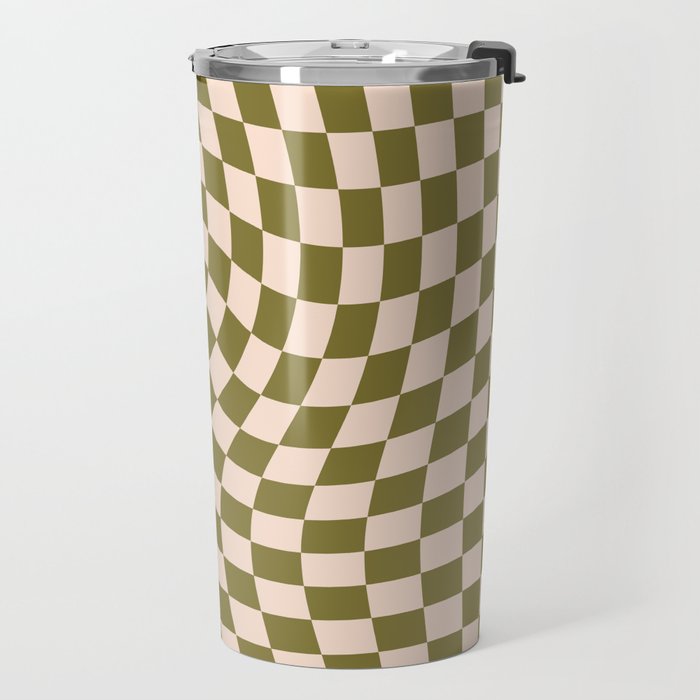Check VI - Green Twist â Checkerboard Print Travel Mug Gallery Image 2