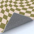Check VI - Green Twist â Checkerboard Print Rug Gallery Image 4