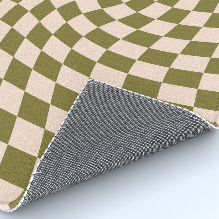 Check VI - Green Twist â Checkerboard Print Rug Gallery Image 4