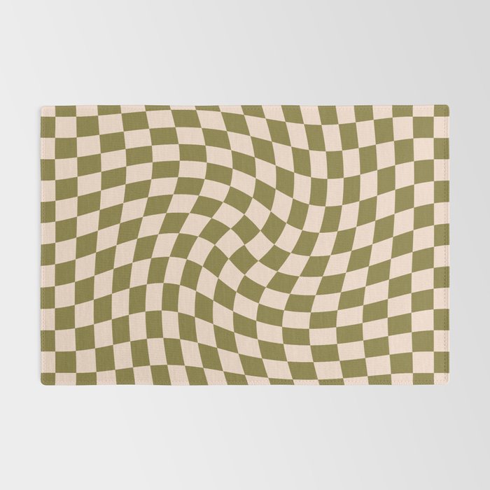 Check VI - Green Twist â Checkerboard Print Rug Gallery Image 2