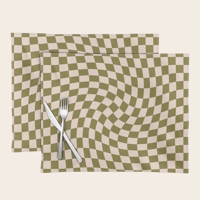 Check VI - Green Twist â Checkerboard Print Placemat Gallery Image 1