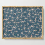 Retro Space - Midcentury Modern Starburst Pattern in Pale Blush and Deep Teal Serving Tray Gallery Image 1