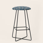Retro Space - Midcentury Modern Starburst Pattern in Pale Blush and Deep Teal Stool Gallery Image 1