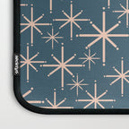 Retro Space - Midcentury Modern Starburst Pattern in Pale Blush and Deep Teal Laptop Sleeve Gallery Image 3