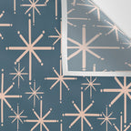 Retro Space - Midcentury Modern Starburst Pattern in Pale Blush and Deep Teal Wall Tapestry Gallery Image 3