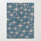 Retro Space - Midcentury Modern Starburst Pattern in Pale Blush and Deep Teal Notebook Gallery Image 4