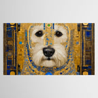 White Klimt Dog with Blue and Gold Costume Tablecloth Gallery Image 2