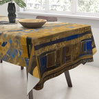 White Klimt Dog with Blue and Gold Costume Tablecloth Gallery Image 3
