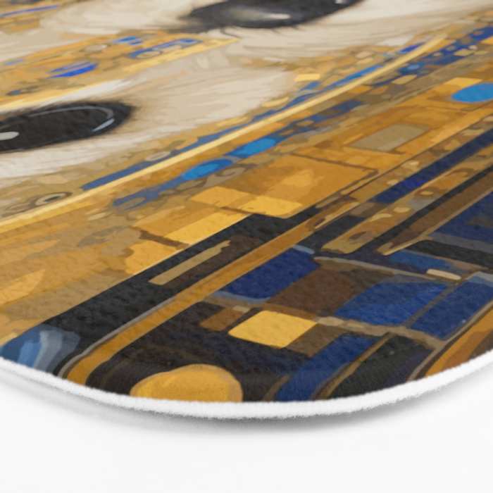 White Klimt Dog with Blue and Gold Costume Bath Mat Gallery Image 3