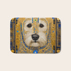 White Klimt Dog with Blue and Gold Costume Bath Mat Gallery Image 1