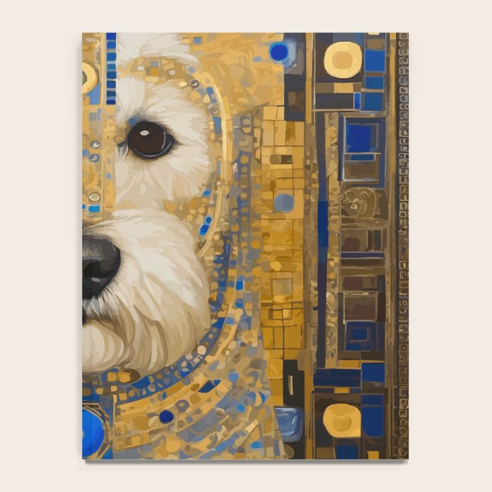 White Klimt Dog with Blue and Gold Costume Notebook Gallery Image 4