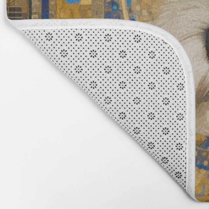 White Klimt Dog with Blue and Gold Costume Bath Mat Gallery Image 2