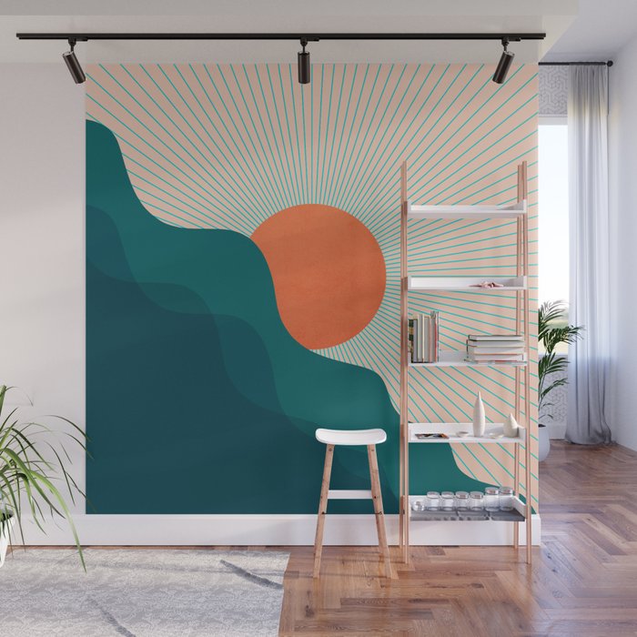 Abstraction_NEW_SUNLIGHT_MOUNTAINS_SHINE_POP_ART_M1209A Wall Mural Gallery Image 1