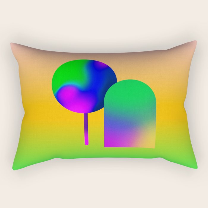 Tuscan  Landscape - Ombre Colors Minimalist Modern Abstract Iluustration  Rectangular Pillow Gallery Image 2