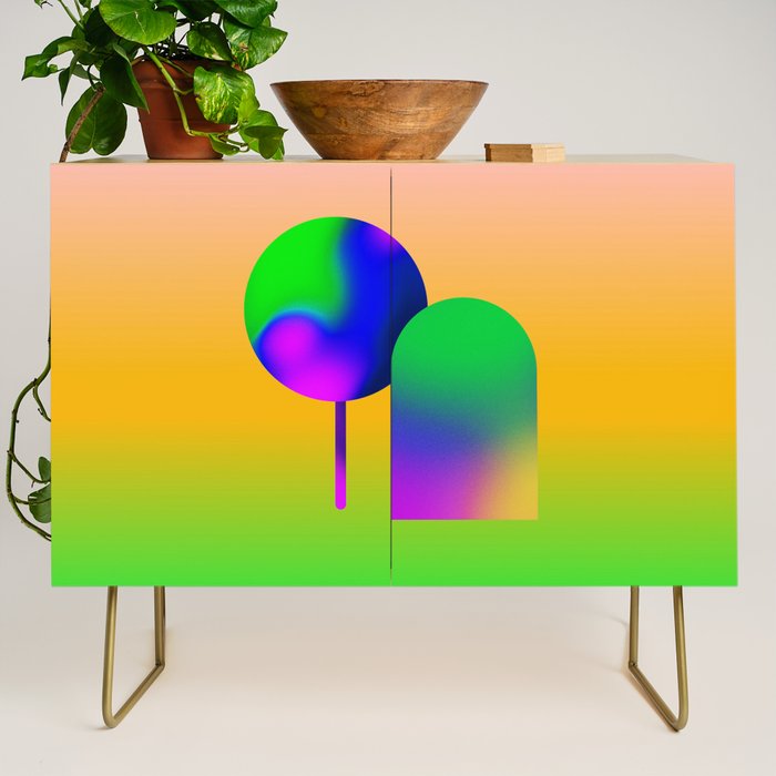 Tuscan  Landscape - Ombre Colors Minimalist Modern Abstract Iluustration  Credenza Gallery Image 1