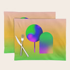 Tuscan  Landscape - Ombre Colors Minimalist Modern Abstract Iluustration  Placemat Gallery Image 1