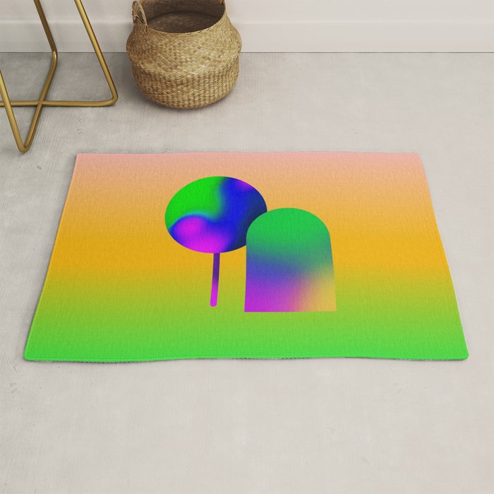 Tuscan  Landscape - Ombre Colors Minimalist Modern Abstract Iluustration  Rug Gallery Image 1