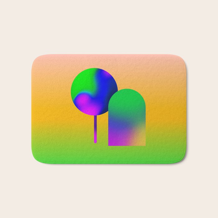 Tuscan  Landscape - Ombre Colors Minimalist Modern Abstract Iluustration  Bath Mat Gallery Image 1