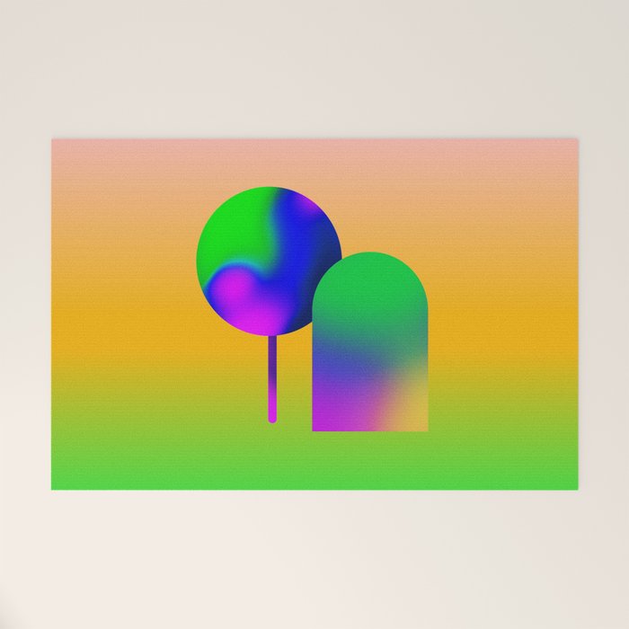 Tuscan  Landscape - Ombre Colors Minimalist Modern Abstract Iluustration  Welcome Mat Gallery Image 1