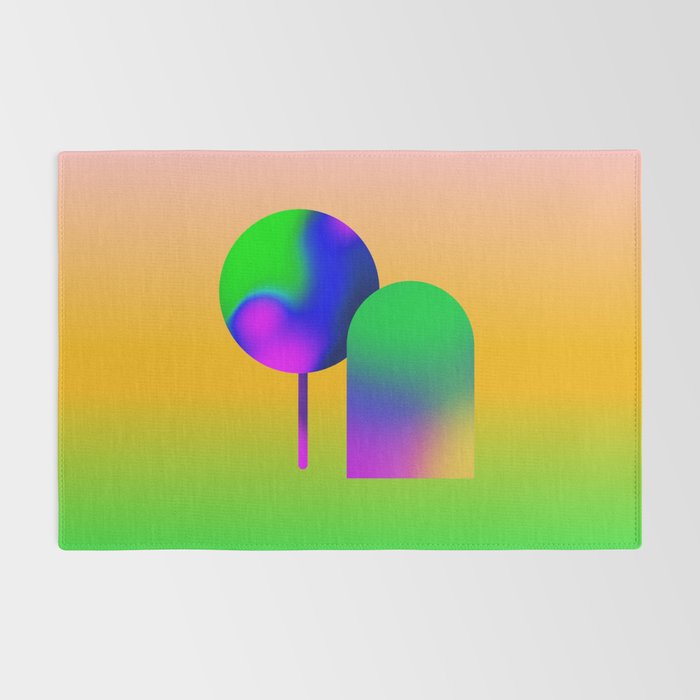 Tuscan  Landscape - Ombre Colors Minimalist Modern Abstract Iluustration  Rug Gallery Image 2