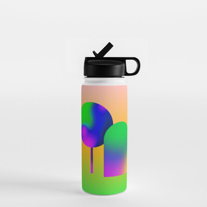 Tuscan  Landscape - Ombre Colors Minimalist Modern Abstract Iluustration  Water Bottle Gallery Image 1