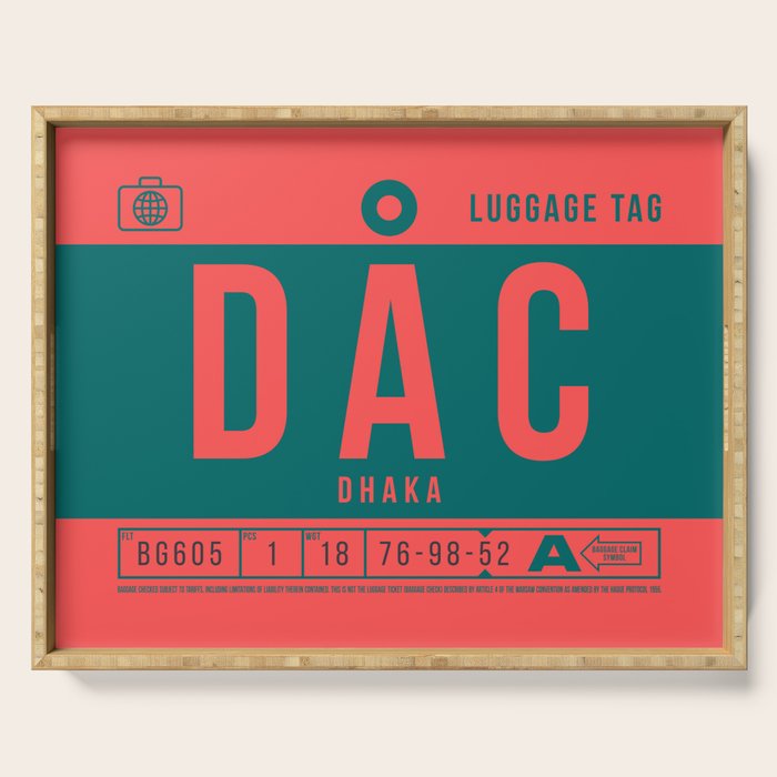 Luggage Tag B - DAC Dhaka Bangladesh Serving Tray Gallery Image 1