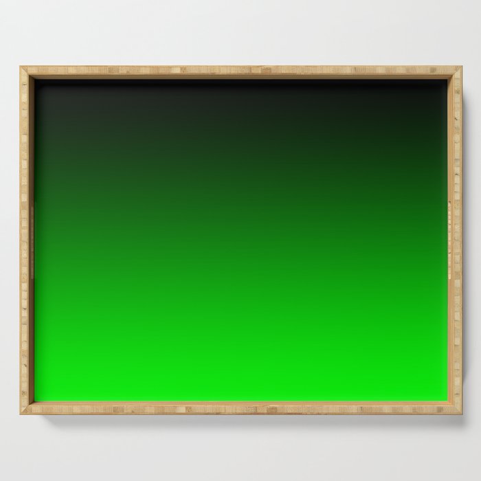 Black Lime Green Neon Nights Ombre Serving Tray Gallery Image 1