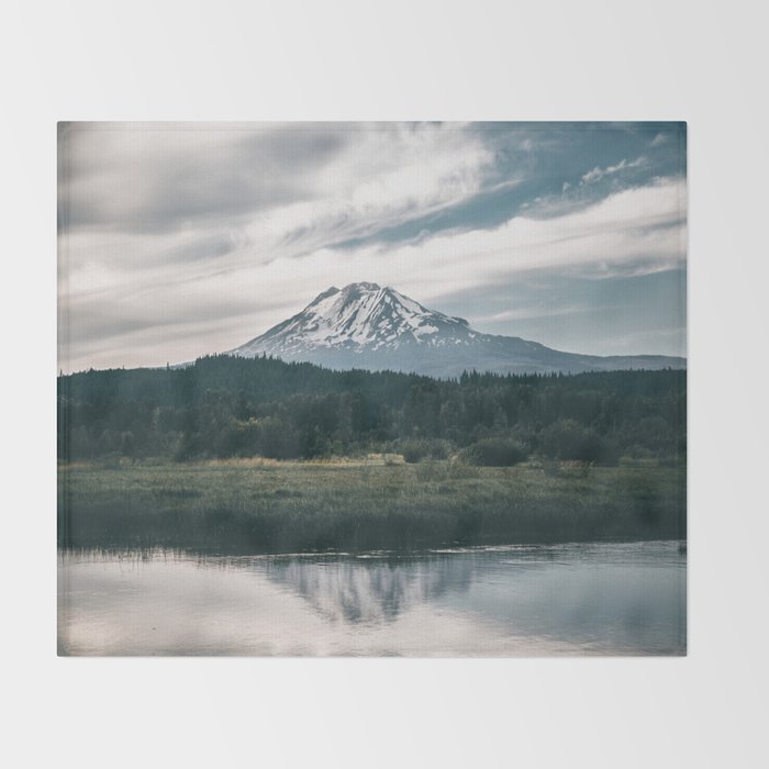 Mount Adams Reflections Throw Blanket Gallery Image 2