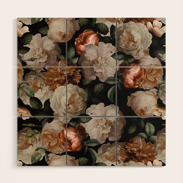 Golden Jan Davidsz. de Heem Roses Wood Wall Art Gallery Image 1
