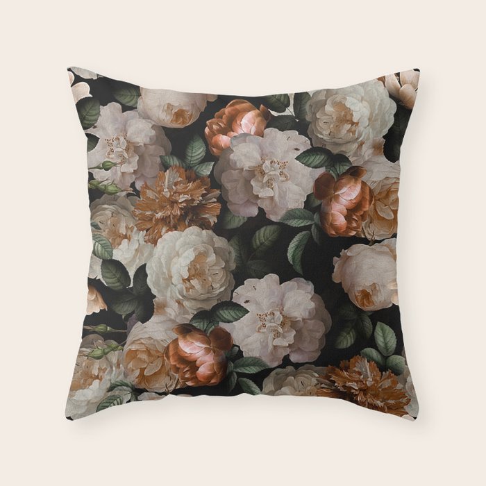 Golden Jan Davidsz. de Heem Roses Throw Pillow Gallery Image 2