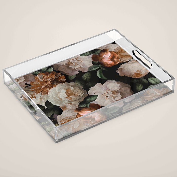 Golden Jan Davidsz. de Heem Roses Acrylic Tray Gallery Image 1