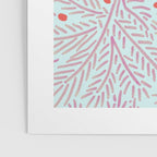 Winter Berries & Pine Branches in Teal & Pink Poster Gallery Image 3