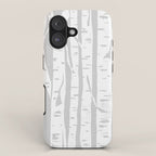 Woodcut Birches Grey iPhone Case Gallery Image 1