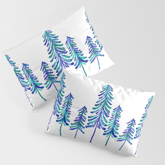Pine Trees - Navy & Turquoise Palette Pillow Sham Gallery Image 1