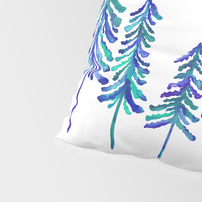 Pine Trees - Navy & Turquoise Palette Pillow Sham Gallery Image 4
