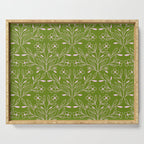 Playful Doodled Blooms Pattern - Green Serving Tray Gallery Image 1