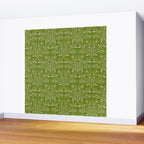 Playful Doodled Blooms Pattern - Green Wall Mural Gallery Image 2