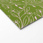 Playful Doodled Blooms Pattern - Green Welcome Mat Gallery Image 2