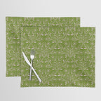 Playful Doodled Blooms Pattern - Green Placemat Gallery Image 1