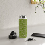 Playful Doodled Blooms Pattern - Green Water Bottle Gallery Image 4