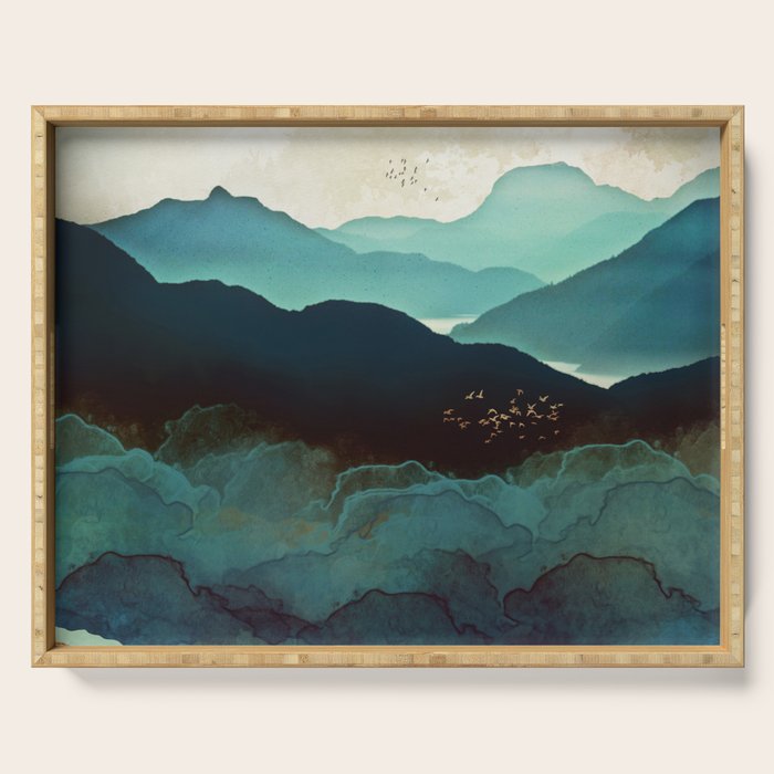 Indigo Mountains Serving Tray Gallery Image 1