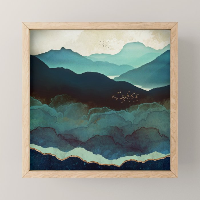 Indigo Mountains Mini Art Print Gallery Image 1