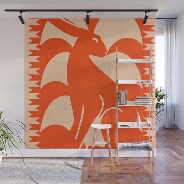 Minimalist Rabbit 7 Wall Mural Gallery Image 1
