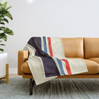 Classic Minimal Racing Car Retro Stripes - Furaribi Throw Blanket Gallery Image 1