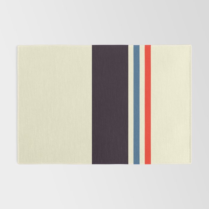Classic Minimal Racing Car Retro Stripes - Furaribi Rug Gallery Image 2