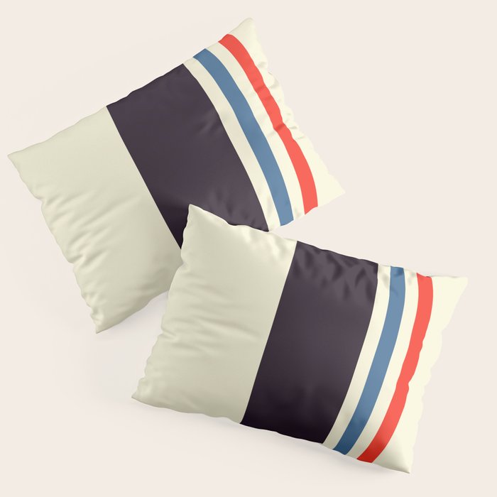Classic Minimal Racing Car Retro Stripes - Furaribi Pillow Sham Gallery Image 1