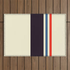 Classic Minimal Racing Car Retro Stripes - Furaribi Outdoor Rug Gallery Image 1