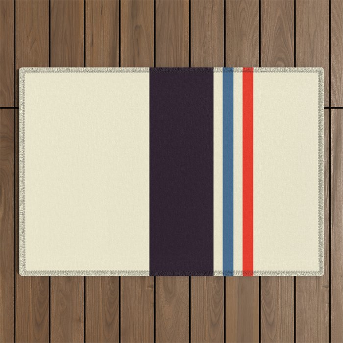 Classic Minimal Racing Car Retro Stripes - Furaribi Outdoor Rug Gallery Image 1