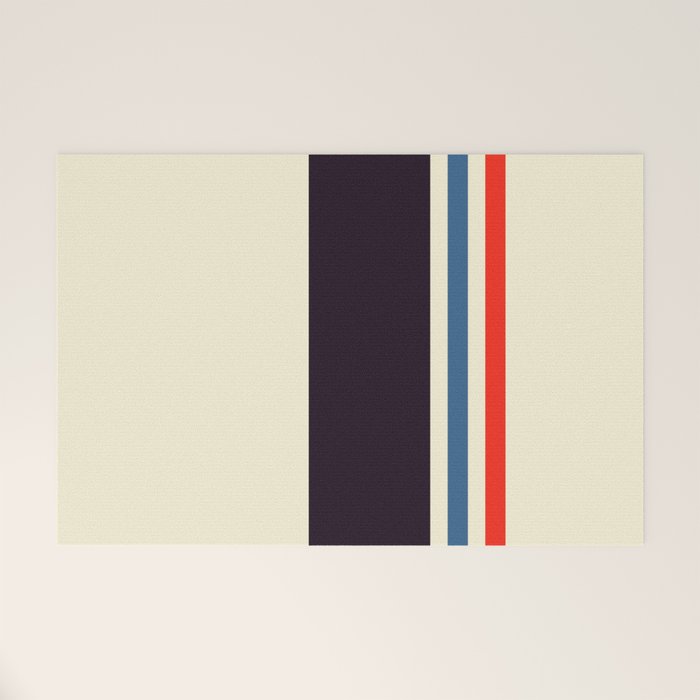 Classic Minimal Racing Car Retro Stripes - Furaribi Welcome Mat Gallery Image 1